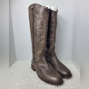 Frye Melissa Button Knee High Womens Riding Boots Size 7 Smoke Gay Leather
